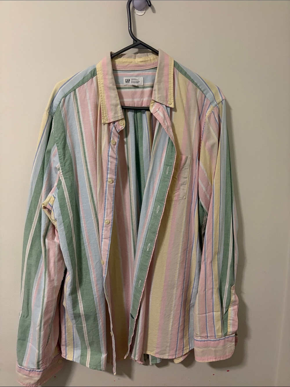 GAP Pastel Striped Long-Sleeve Button-Down Shirt